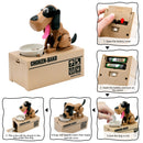 Interactive Dog Coin Bank – Automatic Electric Money Saving Piggy Bank with Moving Dog Design – Fun Kids Gift & Desk Decor (Brown)