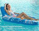Inflatable Pool Lounger Float with Backrest & Cup Holders – U-Shaped Floating Chair for Pool, Lake, Beach (Blue)
