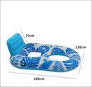 Inflatable Pool Lounger Float with Backrest & Cup Holders – U-Shaped Floating Chair for Pool, Lake, Beach (Blue)