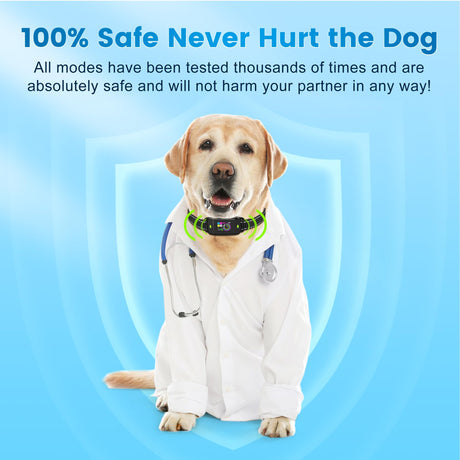 Smart Anti-Bark Collar for Dogs – Rechargeable, IP67 Waterproof, HD Color Screen, 4 Safe Modes (Beep, Vibration, Beep+Vib, Protected), Auto-Sensing, Mistake-Proof Chip, Adjustable Fit, No Shock Default, Ideal for Small to Large Breeds (Black)