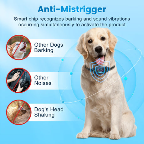 Smart Anti-Bark Collar for Dogs – Rechargeable, IP67 Waterproof, HD Color Screen, 4 Safe Modes (Beep, Vibration, Beep+Vib, Protected), Auto-Sensing, Mistake-Proof Chip, Adjustable Fit, No Shock Default, Ideal for Small to Large Breeds (Black)