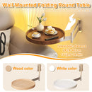 Wall-Mounted Foldable Round Table – Telescopic Adjustable Bedside Desk with Aluminum Alloy Support, Multi-Use Floating Table for Bedroom, Living Room, Balcony (Walnut)