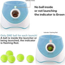 Automatic Dog Ball Launcher with 15 Mini Tennis Balls & Mesh Bag – Rechargeable Pet Toy for Small Dogs, Adjustable Launch Distance, Interactive Play (Blue)