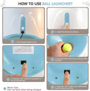 Automatic Dog Ball Launcher with 15 Mini Tennis Balls & Mesh Bag – Rechargeable Pet Toy for Small Dogs, Adjustable Launch Distance, Interactive Play (Blue)