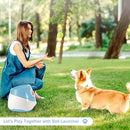 Automatic Dog Ball Launcher with 15 Mini Tennis Balls & Mesh Bag – Rechargeable Pet Toy for Small Dogs, Adjustable Launch Distance, Interactive Play (Blue)