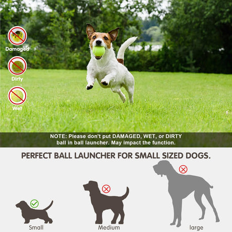 Automatic Dog Ball Launcher with 15 Mini Tennis Balls & Mesh Bag – Rechargeable Pet Toy for Small Dogs, Adjustable Launch Distance, Interactive Play (Blue)