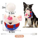 Interactive Pig Dog Toy – Rechargeable, Self-Moving & Squeaky with Recording & Music Modes, Dual-Mode Sound Activation, Durable Plush Cover, Ideal for Small to Large Dogs to Relieve Boredom and Anxiety (Red)