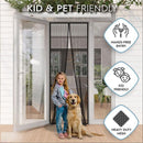 Magnetic Screen Door 90cm x 210cm – Self-Adhesive Mesh Netting for Mosquito & Wasp Protection, Indoor Outdoor Use, (Black,M)