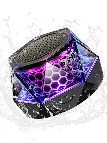 Magnetic Bluetooth Speaker – RGB Light Show, IPX7 Waterproof, TWS Stereo Pairing, 24H Playtime, Compact Design – Perfect for Home, Car, Outdoor Use (Black)