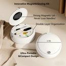 Modern Magnetic Sewing Kit – Compact Travel Sewing Box with Strong Magnetic Lid, 16-Thread Spools & Tools, Portable Needle Organizer for Home & On-the-Go Use (White)