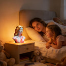 Blazing Maiden Figurine LED Lamp – Artistic Resin Sculpture with Crackled Light Effect, Elegant Decorative Night Light(Black)