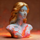 Blazing Maiden Figurine LED Lamp – Artistic Resin Sculpture with Crackled Light Effect, Elegant Decorative Night Light(Black)