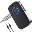 Bluetooth 5.3 Audio Receiver with Mic – Wireless AUX Adapter for Car Stereo, Speakers & Headphones, CVC8.0 Noise Cancellation, Dual Pairing, 16H Battery (Black)