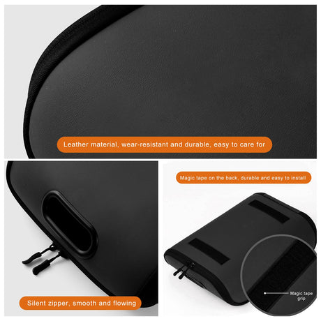 Car Shoe Storage Box – Portable Leather-Look Organizer for Passenger Seat or Trunk, Dustproof and Moisture-Resistant with Zipper and Handle (Black)