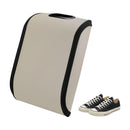 Car Shoe Storage Box – Portable Leather-Look Organizer for Passenger Seat or Trunk, Dustproof and Moisture-Resistant with Zipper and Handle (Beige)
