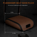 Car Shoe Storage Box – Portable Leather-Look Organizer for Passenger Seat or Trunk, Dustproof and Moisture-Resistant with Zipper and Handle (Brown)
