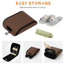 Car Shoe Storage Box – Portable Leather-Look Organizer for Passenger Seat or Trunk, Dustproof and Moisture-Resistant with Zipper and Handle (Brown)