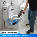 Electric Toilet Plunger with TurboPlunge Technology – Cordless High-Pressure Drain Cleaner, Multi-Head Unclogger, 120° Anti-Splash Design (Black)