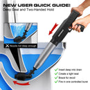 Electric Toilet Plunger with TurboPlunge Technology – Cordless High-Pressure Drain Cleaner, Multi-Head Unclogger, 120° Anti-Splash Design (Black)