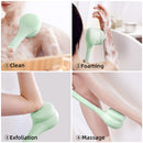Electric Body Brush with Dual Handles – Waterproof Rotating Bath Scrubber, 3 Replaceable Heads, USB-C Charging, 2 Speeds(Green)