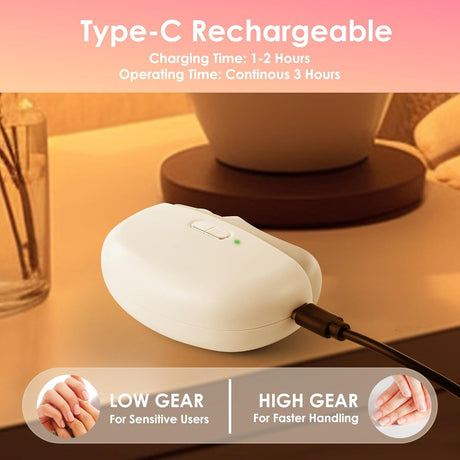3-in-1 Electric Nail Trimmer for Kids, Adults & Seniors – Auto Nail Clipper with Polish Plate, Dust Collector, LED Light, Whisper-Quiet 40dB Operation, USB-C Rechargeable, Safe for Sensitive Nails (White)