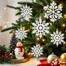 Festive Snowflake Ornaments for Christmas Tree, Party, and Winter Home Décor (Blue)