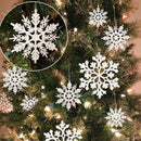 Festive Snowflake Ornaments for Christmas Tree, Party, and Winter Home Décor (Blue)