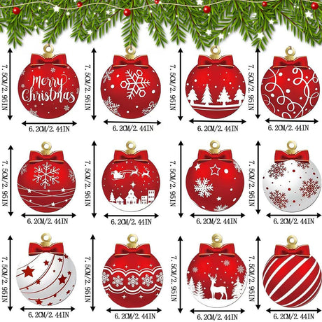 Festive Christmas Tree Ornaments For Holiday Home Party Decoration And Xmas Tree Hanging (red)