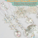 18-Piece Crystal Ornaments Set for Christmas Tree, Windows & Home Winter Decorations (Iridescent Clear)