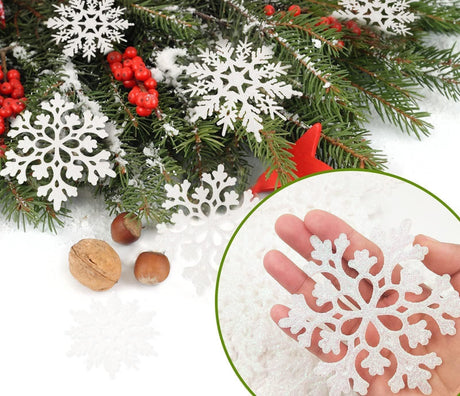 Christmas Snowflake Ornaments for Festive Tree & Holiday Home Decoration (Gold)