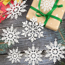 Christmas Snowflake Ornaments for Festive Tree & Holiday Home Decoration (Gold)