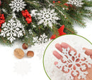 Festive Snowflake Ornaments for Christmas Tree Decor, Winter Holiday Party & Home Decoration (White)