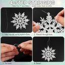 Festive Snowflake Ornaments for Christmas Tree Decor, Winter Holiday Party & Home Decoration (White)