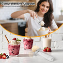 Heated Ice Cream Scoop with LED Display & 3400mAh Battery – Rechargeable, IP67 Waterproof, Instant Heating for Hard Ice Cream, Suitable for Home and Commercial Use (White)