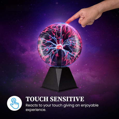 Plasma Ball Lamp - Touch & Sound Sensitive USB-Powered Globe for Decor, Parties & STEM Learning (5 Inch)