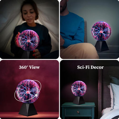 Plasma Ball Lamp - Touch & Sound Sensitive USB-Powered Globe for Decor, Parties & STEM Learning (5 Inch)