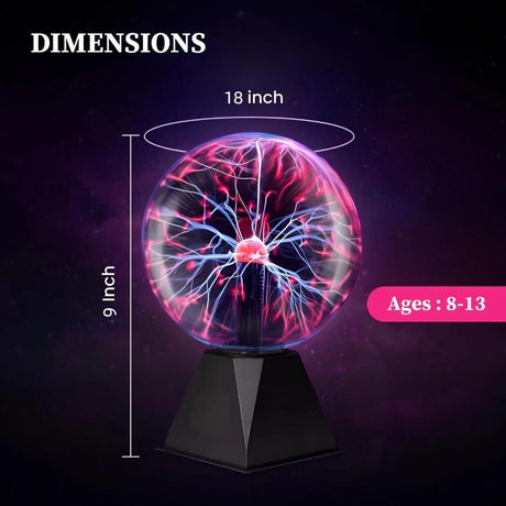 Plasma Ball Lamp - Touch & Sound Sensitive USB-Powered Globe for Decor, Parties & STEM Learning (6 Inch)