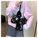 French Bulldog Shaped Bag – Cute Animal Crossbody Shoulder Bag with Adjustable Strap, PU Leather Dog Backpack for Women, Fashion Statement Accessory (Black)
