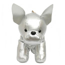 French Bulldog Shaped Bag – Cute Animal Crossbody Shoulder Bag with Adjustable Strap, PU Leather Dog Backpack for Women, Fashion Statement Accessory (Silver)