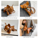 French Bulldog Shaped Bag – Cute Animal Crossbody Shoulder Bag with Adjustable Strap, PU Leather Dog Backpack for Women, Fashion Statement Accessory (Brown)