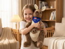 Kangaroo Stuffed Animal with Joey in Pouch & Australia Scarf - Soft Cuddly Plush Toy(45cm, Dark brown
)| Other Colors Available in Store