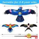 Kids’ Mini Fishing-Rod Kite Set – 3-Pack Bird Designs, Easy-Grip Reel Handle, Adjustable Line, Lightweight & Durable for Outdoor Play, Perfect for Beginners Ages 3–8, Encourages Active Fun and Family Bonding (Multicolor)