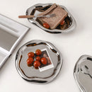 Silver Plated Ceramic Tray Set (Round & Long Shapes) – Minimalist Luxury Decorative Organizer for Jewelry, Vanity & Home Display| Other Styles Available in Store