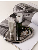Silver Plated Ceramic Tray Set (Round & Long Shapes) – Minimalist Luxury Decorative Organizer for Jewelry, Vanity & Home Display| Other Styles Available in Store