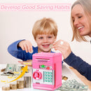 Smart ATM Piggy Bank with Password Lock & Coin Slot – Educational Money Box for Kids, Saves Coins & Bills (Pink) | Other Colors Available In-Store