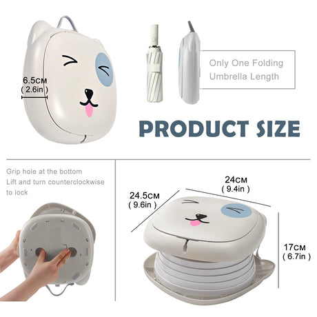 Portable Folding Potty for Toddlers – Compact Travel Toilet with Cat Design, Easy to Carry & Clean, Ideal for Home, Car, Camping, Outdoor Use (Grey)