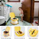 Portable Folding Potty for Toddlers – Compact Travel Toilet with Cat Design, Easy to Carry & Clean, Ideal for Home, Car, Camping, Outdoor Use (Yellow)