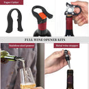 Goose-Style Rapid Wine Opener Set 20 x 13 cm – Heavy-Duty Lever Corkscrew with Foil Cutter, Pourer, Stopper, and Extra Spiral Worm – Premium Stainless Steel Wine Kit in Gift Box (Black)