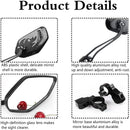 Universal Bike Rear View Mirror, Adjustable Handlebar Rearview Mirror for Motorcycle, E-Bike, Scooter, Mountain Bike, Aluminum Alloy, Wide Angle (Black)