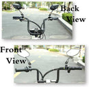 Universal Bike Rear View Mirror, Adjustable Handlebar Rearview Mirror for Motorcycle, E-Bike, Scooter, Mountain Bike, Aluminum Alloy, Wide Angle (Black)